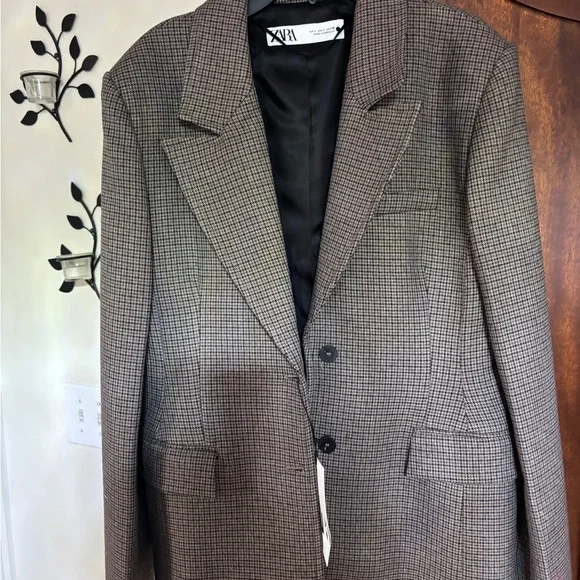 Zara Brown Sport Coat Tailored Blazer - Picture 3 of 5
